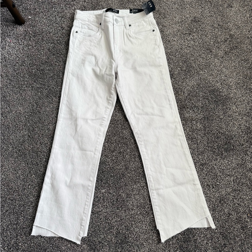 Kut From The Kloth Kelsey High Rise Ankle Flare White Size 0 NWT